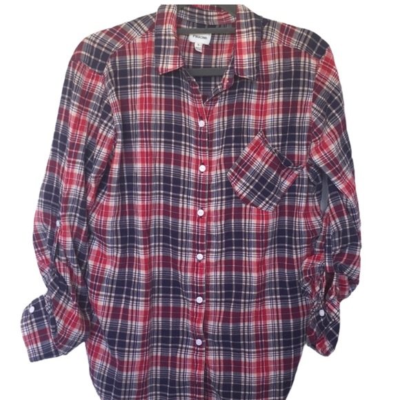 Sneak Peek Plaid Button Up Long Sleeve Shirt Small - Picture 1 of 4